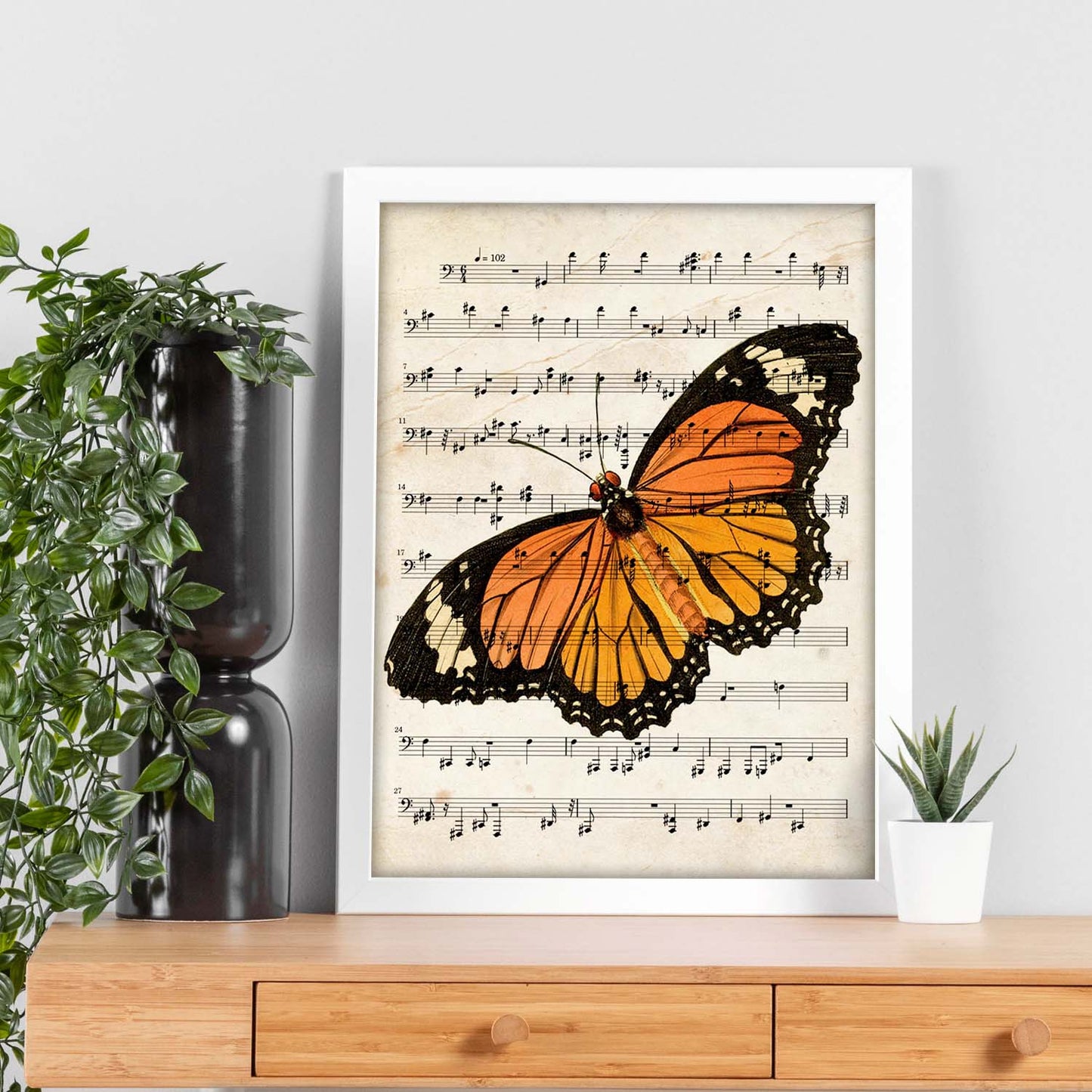 Poster de Mariposa Monarca. Láminas de mariposas. Decoración de mariposas y polillas.-Artwork-Nacnic-Nacnic Estudio SL