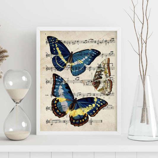Poster de Mariposa Morpho. Láminas de mariposas. Decoración de mariposas y polillas.-Artwork-Nacnic-Nacnic Estudio SL