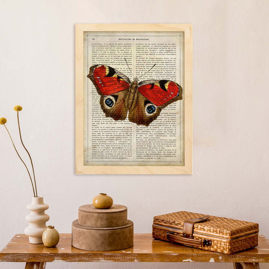 Poster de Mariposa Pavo real. Láminas de mariposas. Decoración de mariposas y polillas.-Artwork-Nacnic-Nacnic Estudio SL