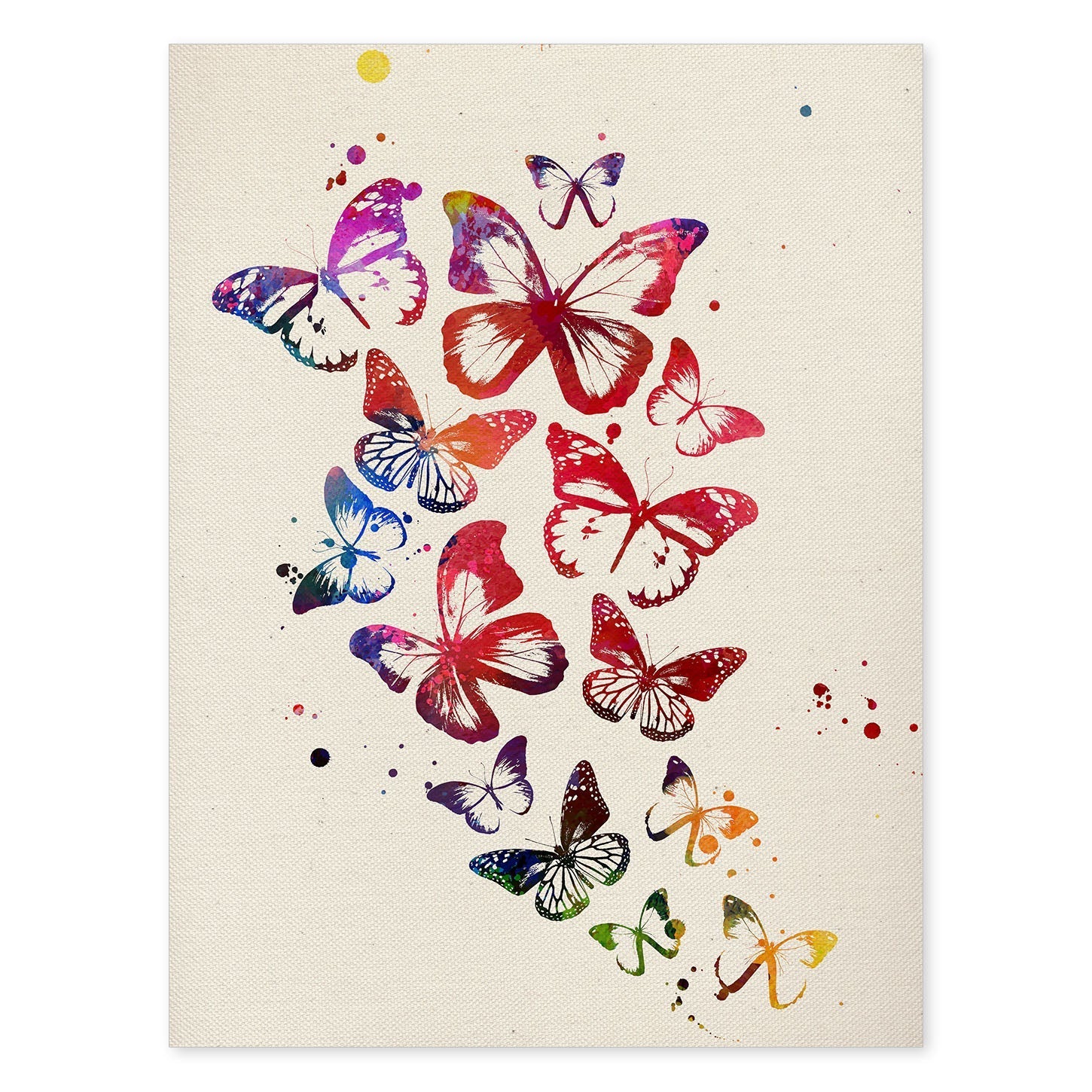 Poster de Mariposas con diseño acuarela. Mix de láminas con estilo acuarela-Artwork-Nacnic-A4-Sin marco-Nacnic Estudio SL