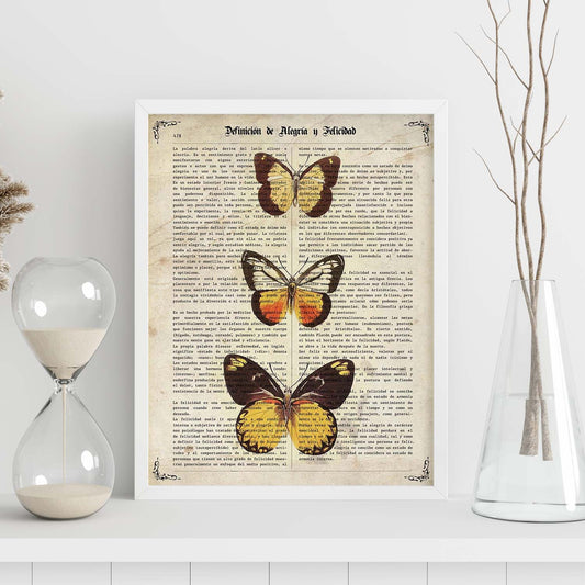 Poster de Mariposas Pieris 2. Láminas de mariposas. Decoración de mariposas y polillas.-Artwork-Nacnic-Nacnic Estudio SL