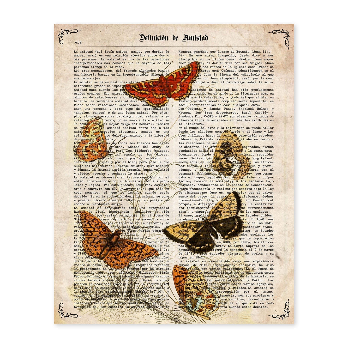 Poster de Mariposas revoloteando. Láminas de mariposas. Decoración de mariposas y polillas.-Artwork-Nacnic-A4-Sin marco-Nacnic Estudio SL