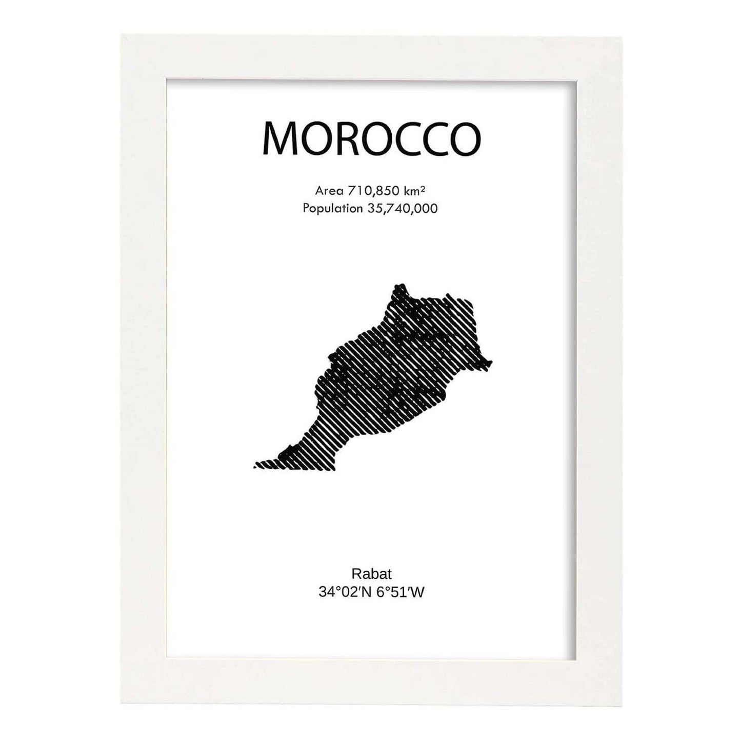 Poster de Marruecos. Láminas de paises y continentes del mundo.-Artwork-Nacnic-A3-Marco Blanco-Nacnic Estudio SL