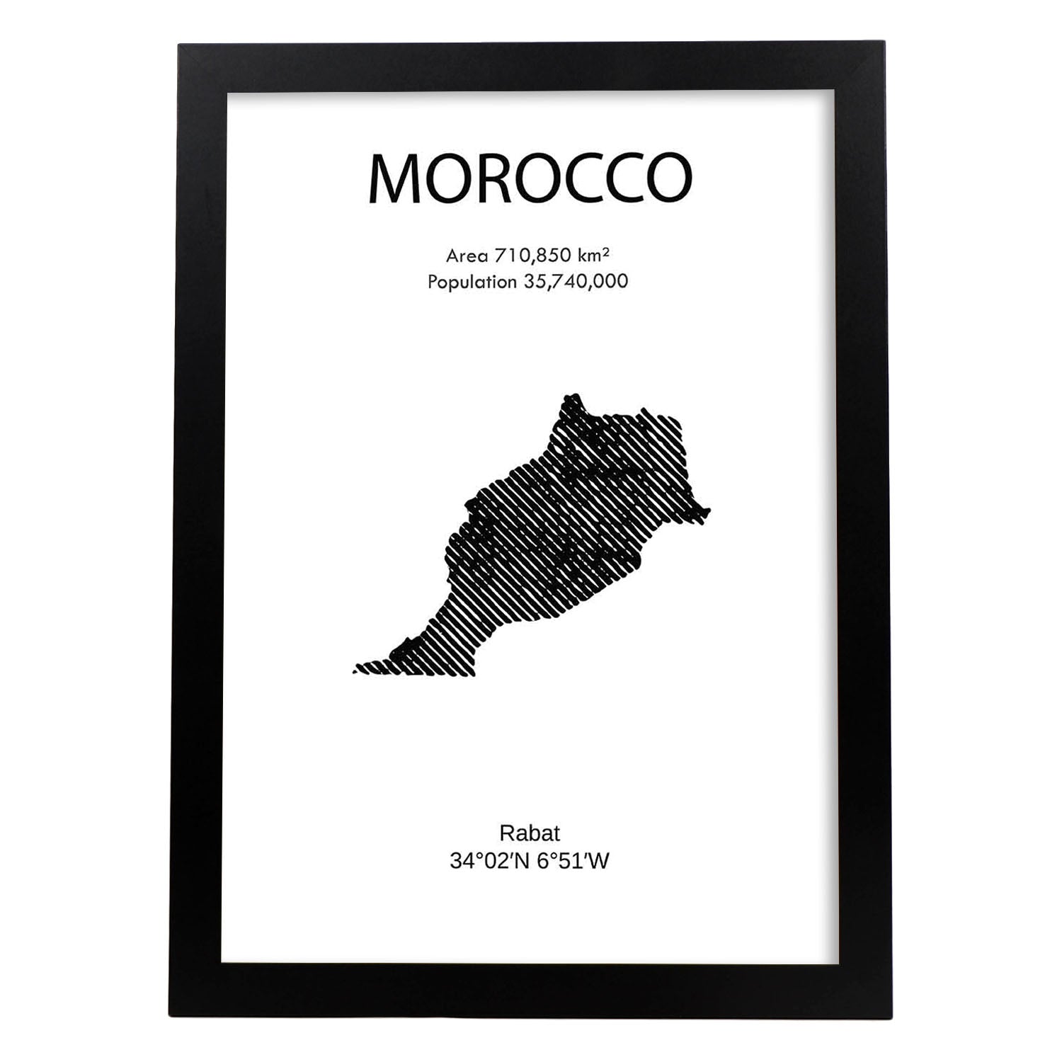 Poster de Marruecos. Láminas de paises y continentes del mundo.-Artwork-Nacnic-A4-Marco Negro-Nacnic Estudio SL