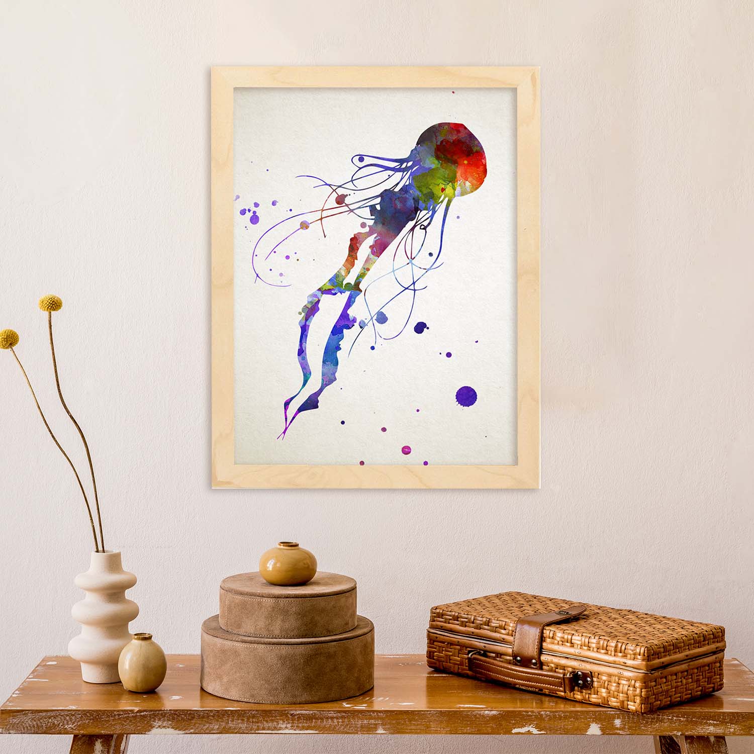 Poster de Medusa estilo acuarela. Láminas de animales con estilo acuarela-Artwork-Nacnic-Nacnic Estudio SL