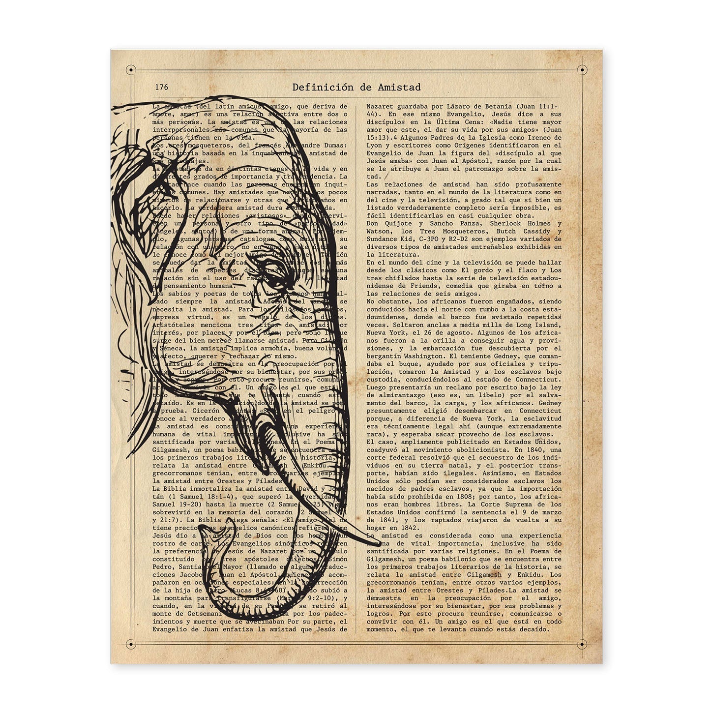 Poster de Memoria de Elefante con definición. Láminas de animales con texto y definición. Diseño de interiores basado en animales.-Artwork-Nacnic-A4-Sin marco-Nacnic Estudio SL