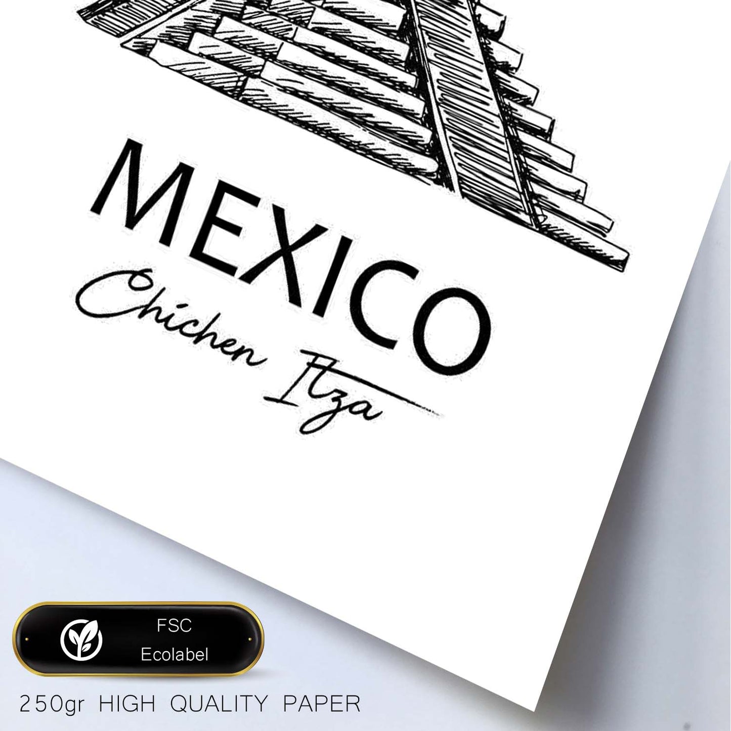 Poster de Mexico - El Castillo. Láminas con monumentos de ciudades.-Artwork-Nacnic-Nacnic Estudio SL
