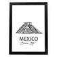 Poster de Mexico - El Castillo. Láminas con monumentos de ciudades.-Artwork-Nacnic-A4-Marco Negro-Nacnic Estudio SL