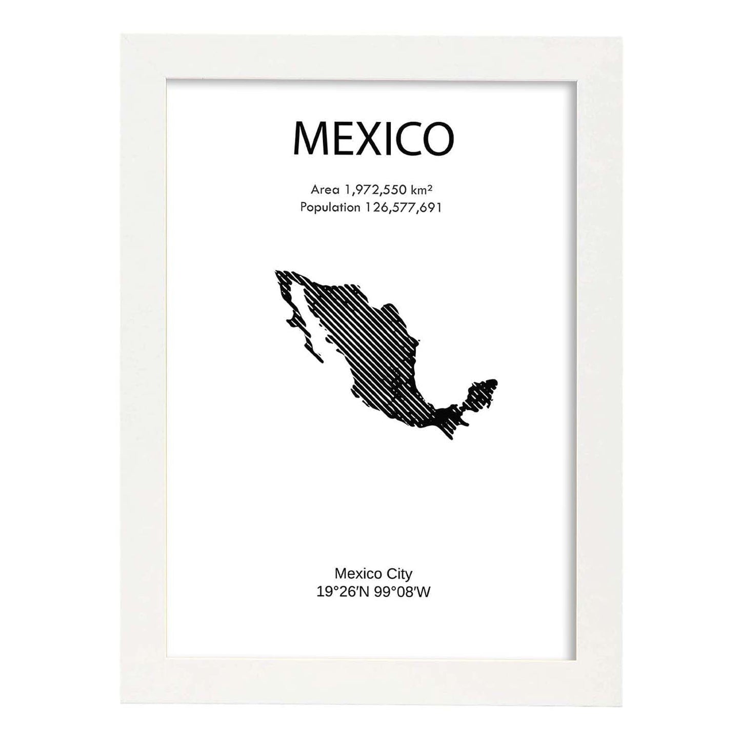 Poster de México. Láminas de paises y continentes del mundo.-Artwork-Nacnic-A3-Marco Blanco-Nacnic Estudio SL