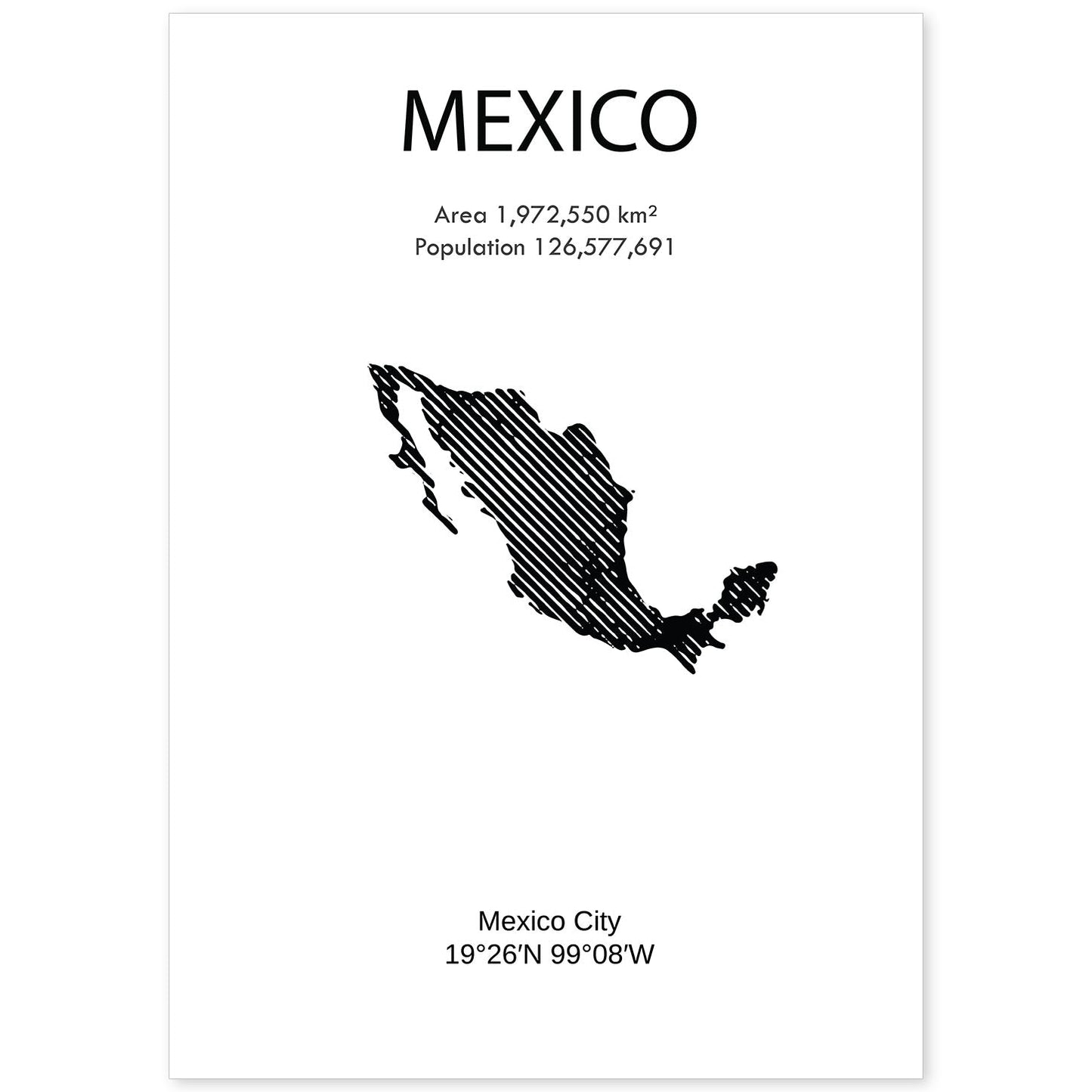 Poster de México. Láminas de paises y continentes del mundo.-Artwork-Nacnic-A4-Sin marco-Nacnic Estudio SL