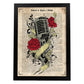 Poster de Microfono con rosas. Láminas musicales con definiciones para-Artwork-Nacnic-A3-Marco Negro-Nacnic Estudio SL