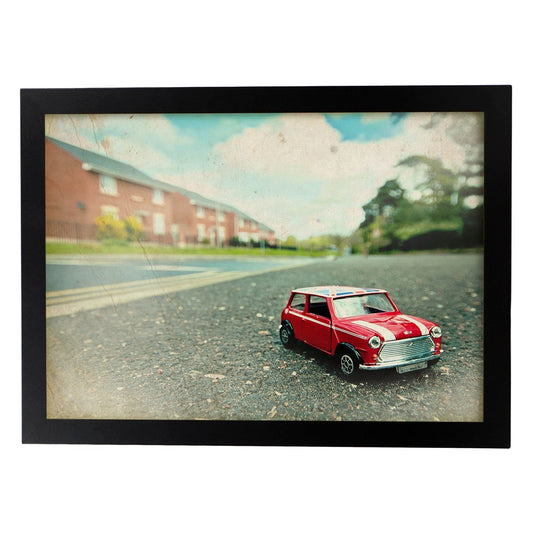 Poster de Mini cooper.Láminas vintage para Posters con diseño vintage y definiciones.-Artwork-Nacnic-A4-Marco Negro-Nacnic Estudio SL