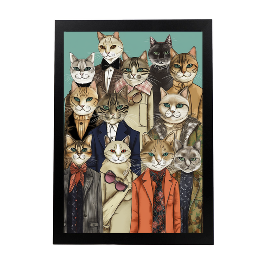 Póster de Moda Gatos con Estilo