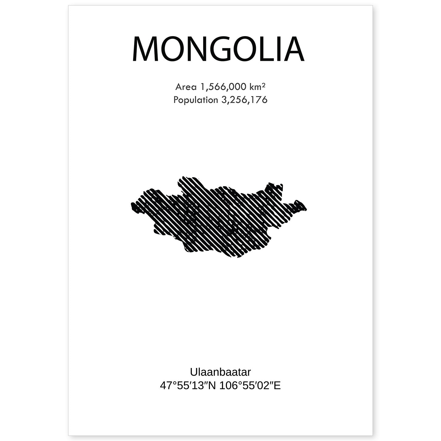 Poster de Mongolia. Láminas de paises y continentes del mundo.-Artwork-Nacnic-A4-Sin marco-Nacnic Estudio SL