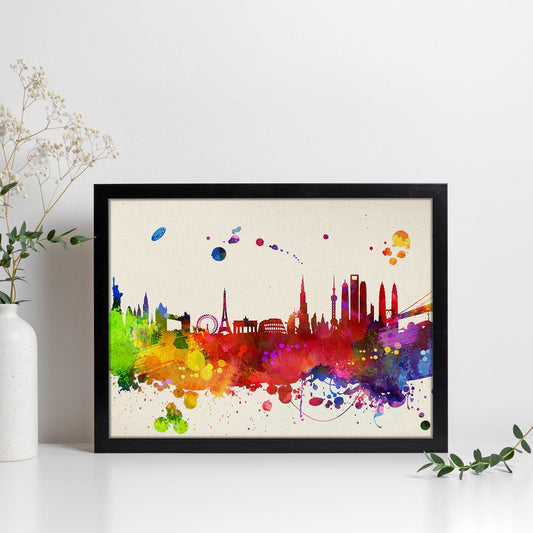 Poster de monumentos del mundo. Láminas e ilustraciones de ciudades, comunidades, y mapas de España.-Artwork-Nacnic-Nacnic Estudio SL