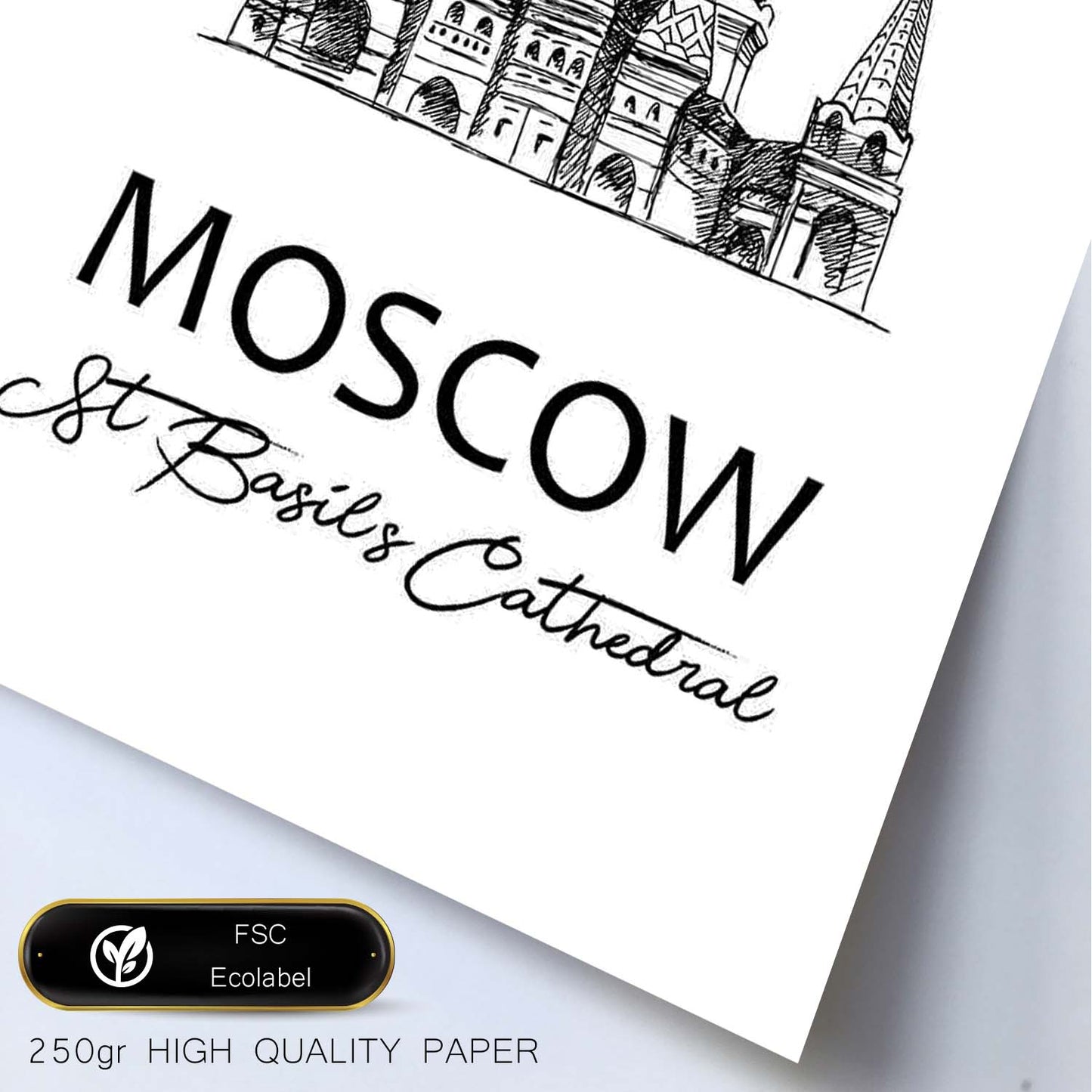Poster de Moscú - Catedral de San Basilio. Láminas con monumentos de ciudades.-Artwork-Nacnic-Nacnic Estudio SL
