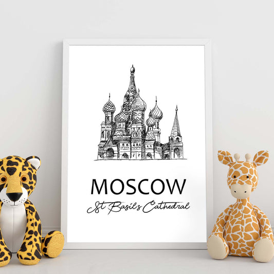 Poster de Moscú - Catedral de San Basilio. Láminas con monumentos de ciudades.-Artwork-Nacnic-Nacnic Estudio SL