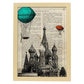 Poster de Moscu. San Basilio. Láminas de monumentos del mundo. Diseño de viaje y de paises.-Artwork-Nacnic-A3-Marco Madera clara-Nacnic Estudio SL
