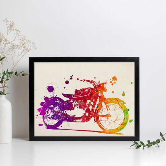Poster de Moto BMW con diseño acuarela. Mix de láminas con estilo acuarela-Artwork-Nacnic-Nacnic Estudio SL