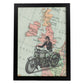 Poster de Moto en Inglaterra. Láminas de mapas del mundo. Decoración con mapas e imágenes vintage.-Artwork-Nacnic-A3-Marco Negro-Nacnic Estudio SL