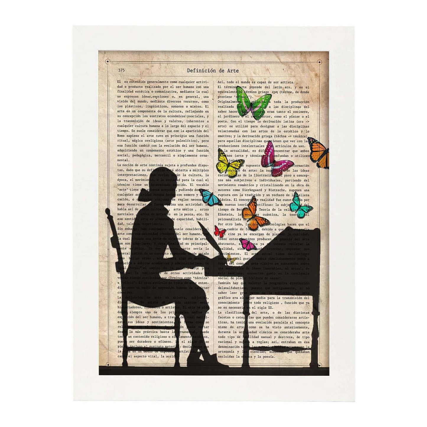 Poster de Mujer escribiendo. Láminas de mariposas. Decoración de mariposas y polillas.-Artwork-Nacnic-Nacnic Estudio SL