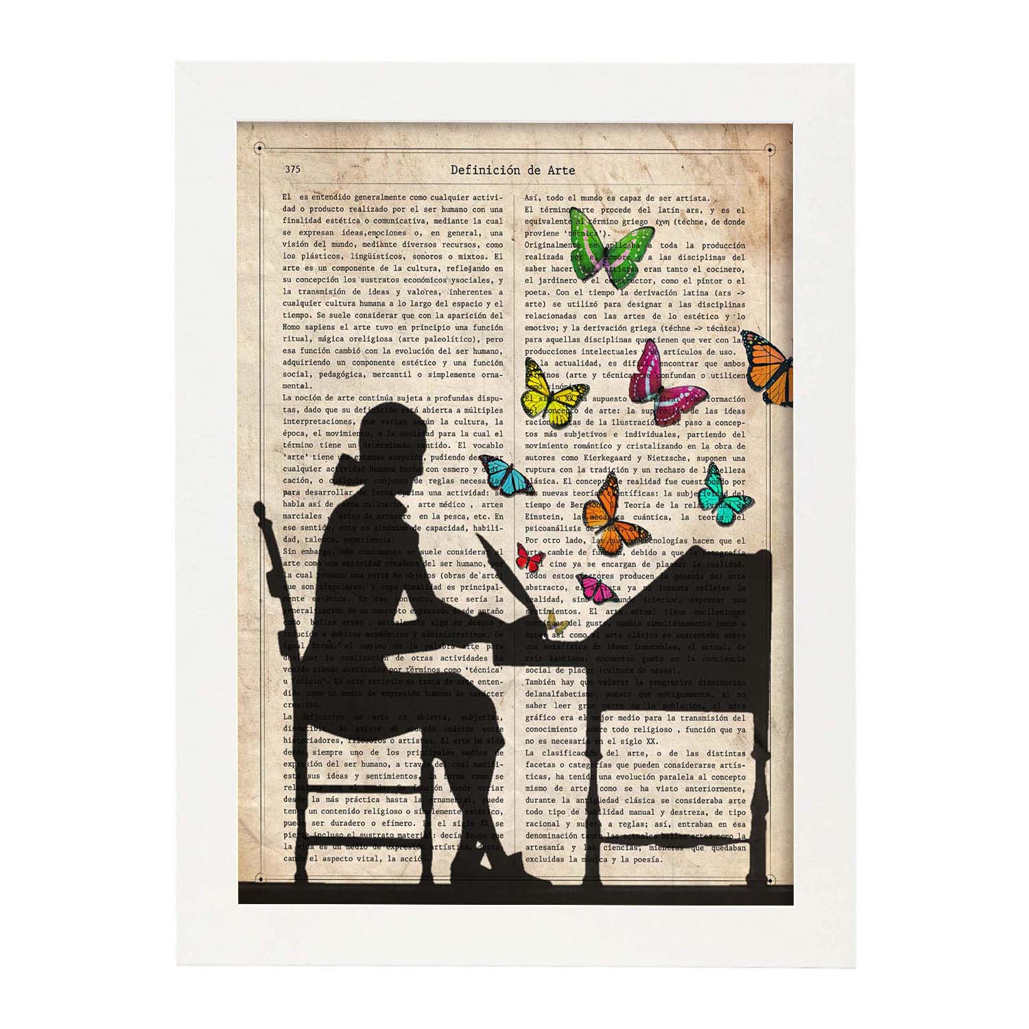 Poster de Mujer escribiendo. Láminas de mariposas. Decoración de mariposas y polillas.-Artwork-Nacnic-Nacnic Estudio SL
