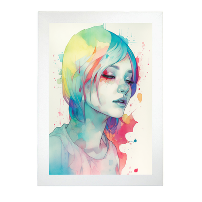 Lámina de Mujer Joven Multicolor