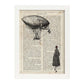 Poster de Mujer mirando globo. Láminas de globos aeroestáticos. Diseño con imágenes de globos.-Artwork-Nacnic-A3-Marco Blanco-Nacnic Estudio SL