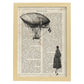 Poster de Mujer mirando globo. Láminas de globos aeroestáticos. Diseño con imágenes de globos.-Artwork-Nacnic-A3-Marco Madera clara-Nacnic Estudio SL