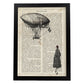 Poster de Mujer mirando globo. Láminas de globos aeroestáticos. Diseño con imágenes de globos.-Artwork-Nacnic-A3-Marco Negro-Nacnic Estudio SL