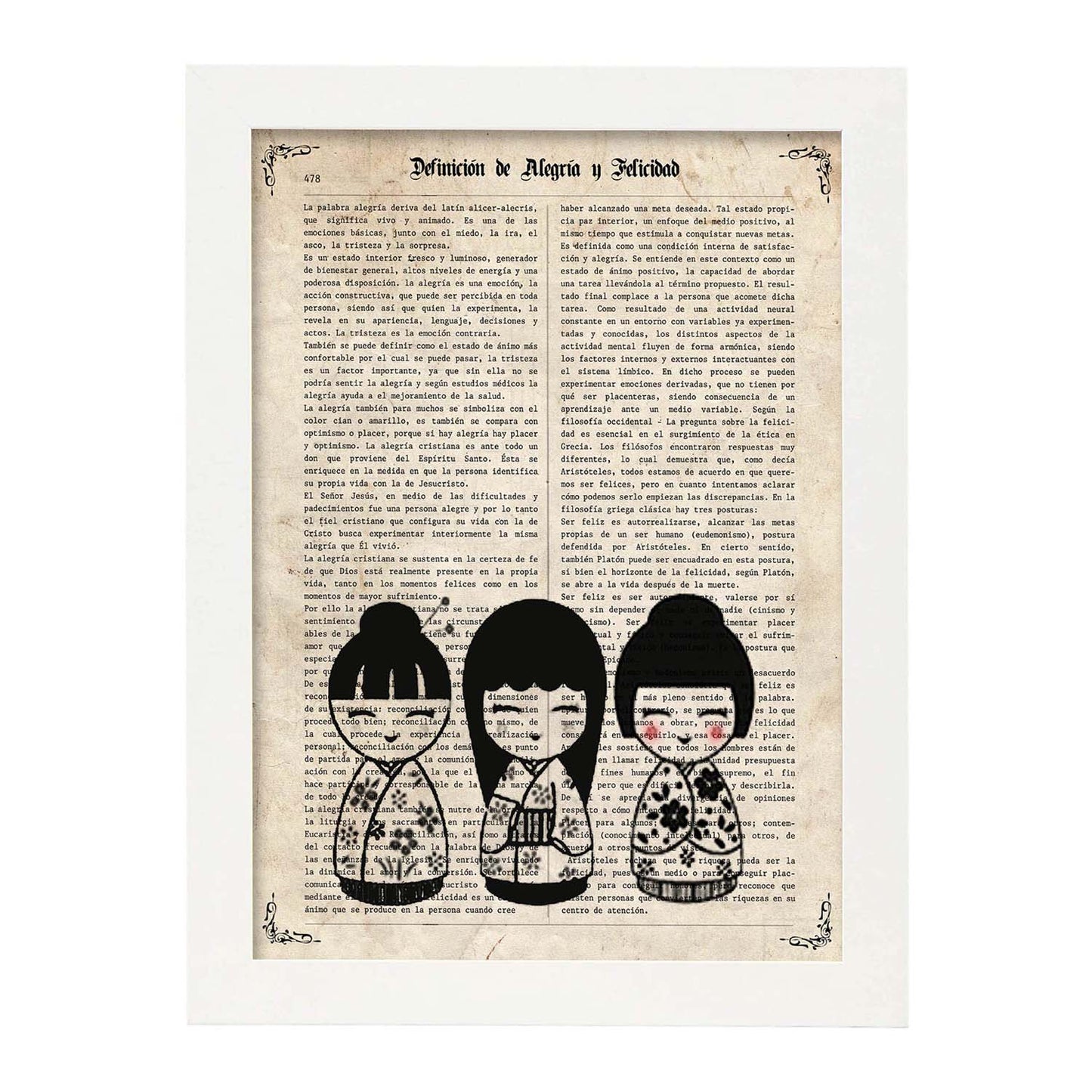 Poster de Muñecas japonesas. Láminas de geishas. Diseños japoneses con definiciones de la cultura japonesa.-Artwork-Nacnic-Nacnic Estudio SL