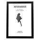 Poster de Myanmar. Láminas de paises y continentes del mundo.-Artwork-Nacnic-A4-Marco Negro-Nacnic Estudio SL