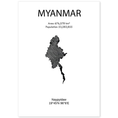 Poster de Myanmar. Láminas de paises y continentes del mundo.-Artwork-Nacnic-A4-Sin marco-Nacnic Estudio SL