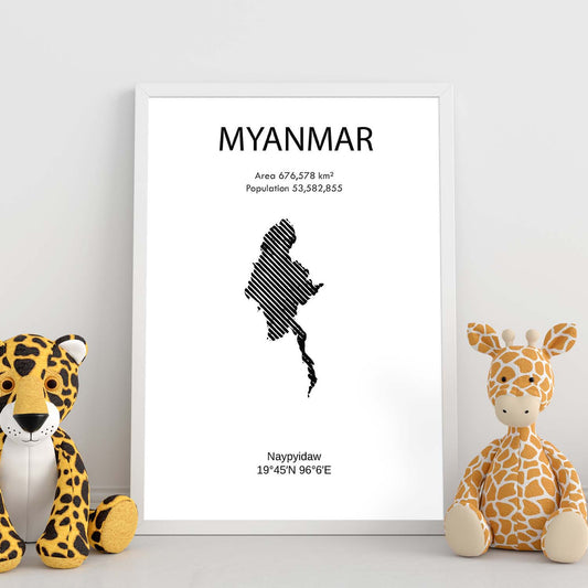 Poster de Myanmar. Láminas de paises y continentes del mundo.-Artwork-Nacnic-Nacnic Estudio SL
