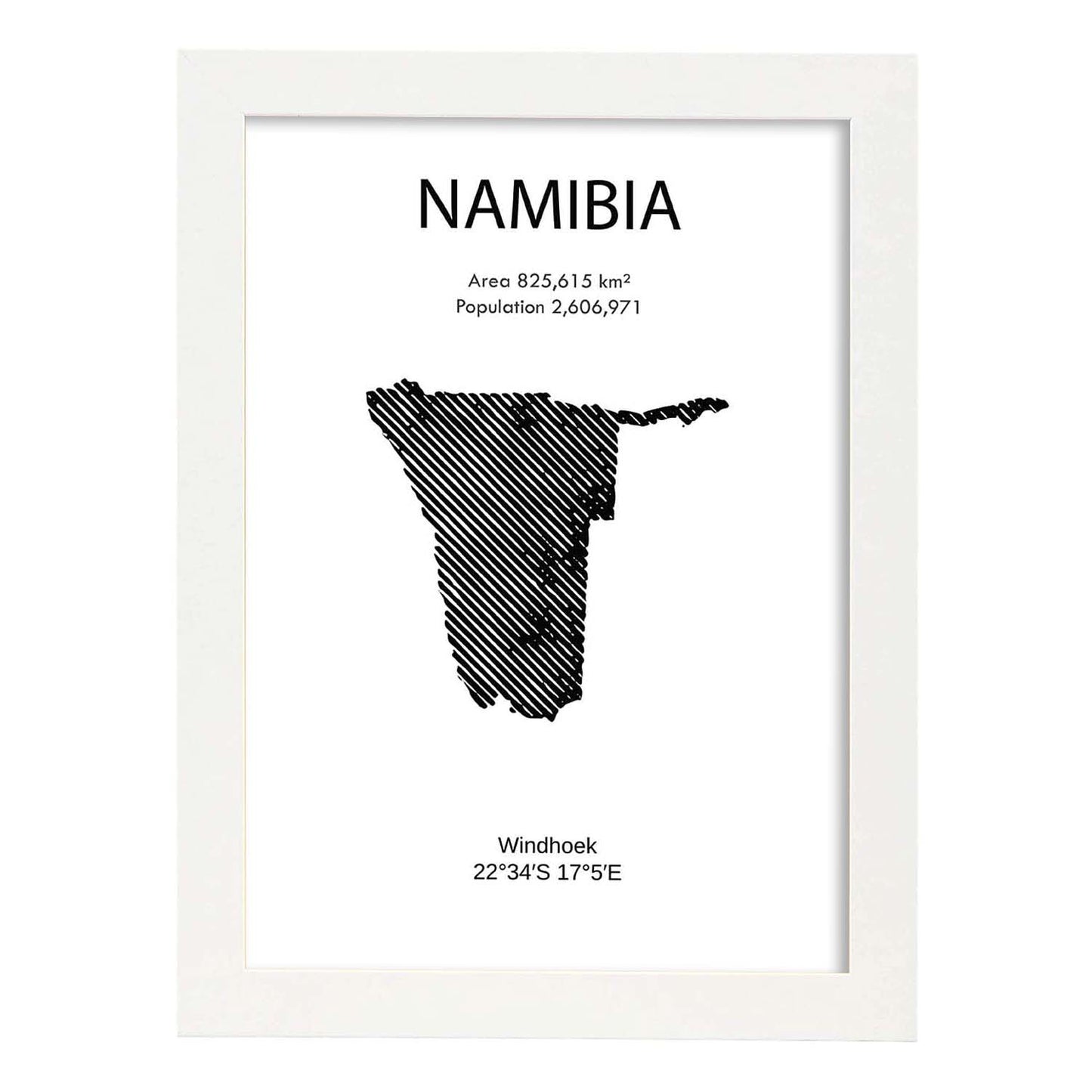 Poster de Namibia. Láminas de paises y continentes del mundo.-Artwork-Nacnic-A3-Marco Blanco-Nacnic Estudio SL