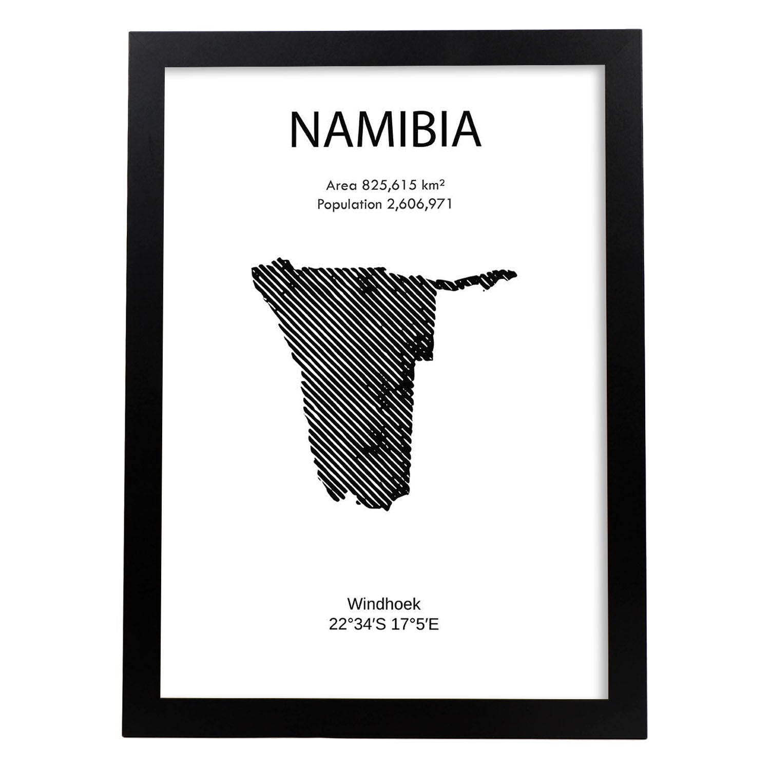 Poster de Namibia. Láminas de paises y continentes del mundo.-Artwork-Nacnic-A3-Marco Negro-Nacnic Estudio SL
