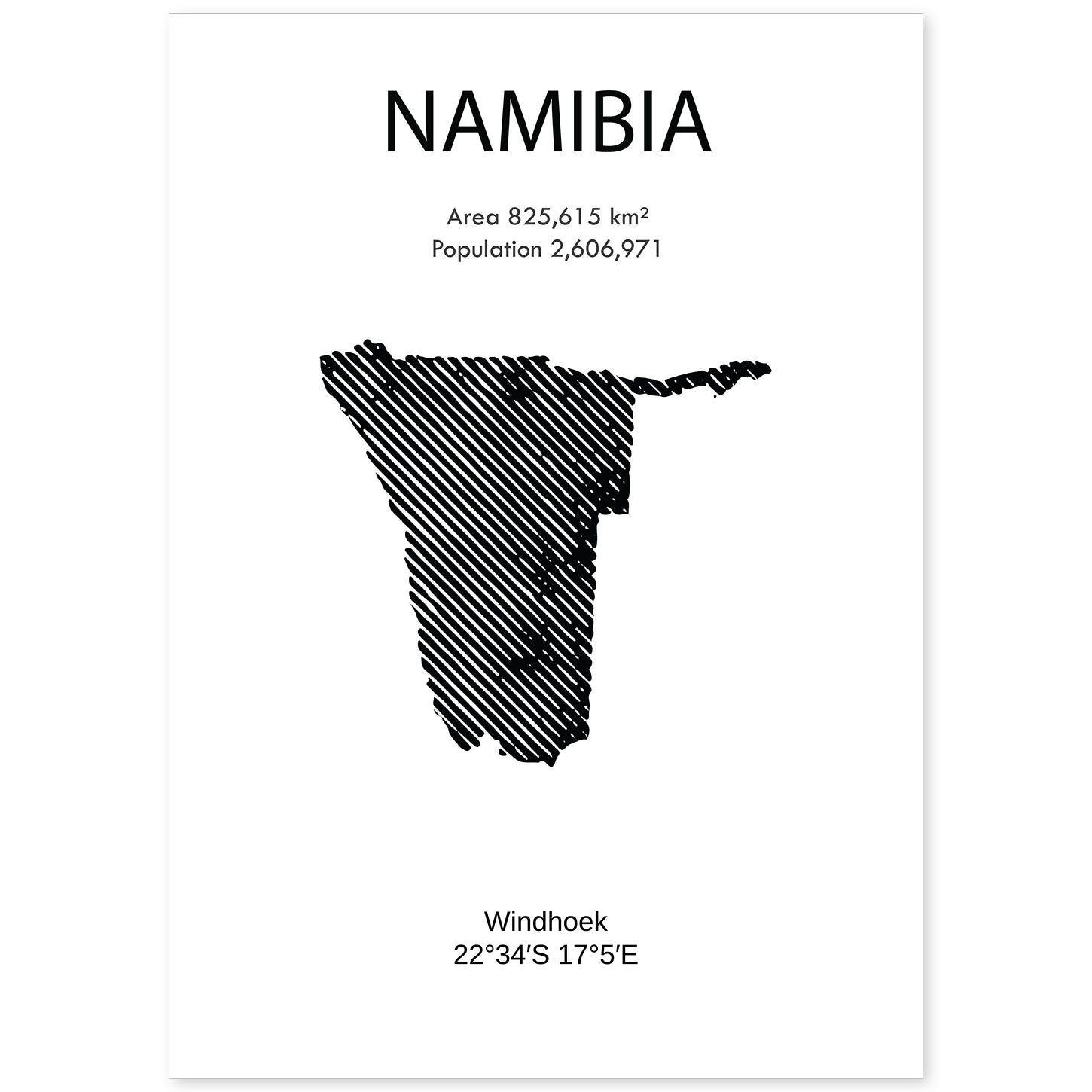 Poster de Namibia. Láminas de paises y continentes del mundo.-Artwork-Nacnic-A4-Sin marco-Nacnic Estudio SL