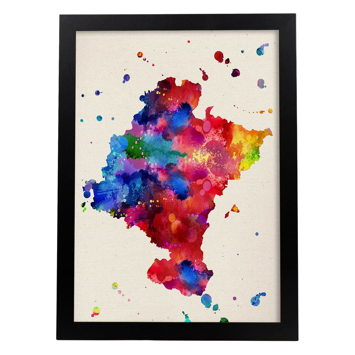 Poster de Navarra. Láminas e ilustraciones de ciudades, comunidades, y mapas de España.-Artwork-Nacnic-A3-Marco Negro-Nacnic Estudio SL