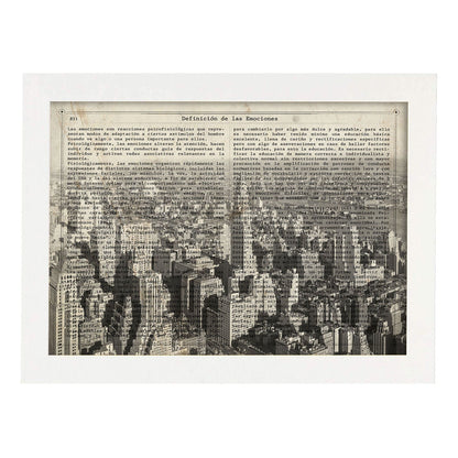 Poster de New York 2. Láminas e ilustraciones de ciudades del mundo y monumentos famosos.-Artwork-Nacnic-A4-Marco Blanco-Nacnic Estudio SL