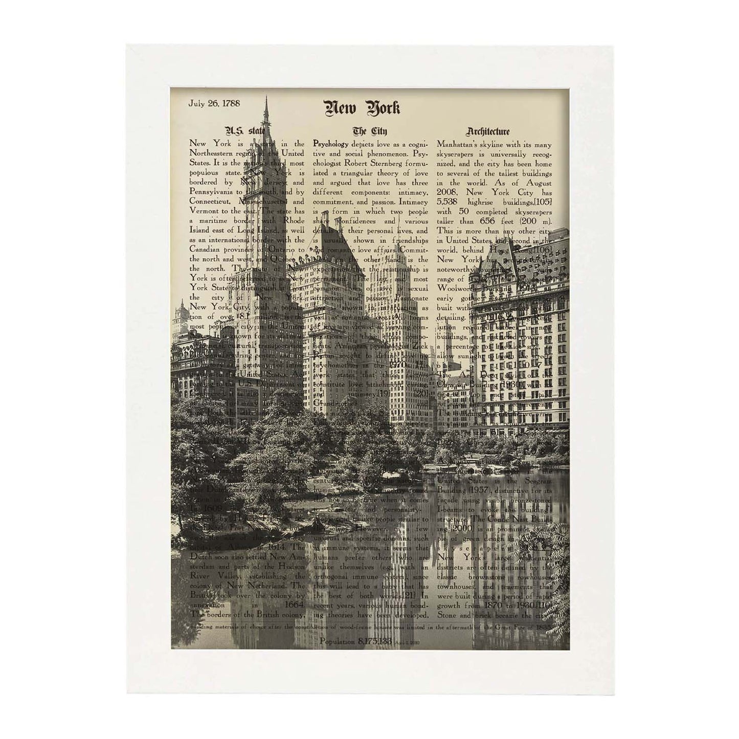 Poster de New York 4. Láminas e ilustraciones de ciudades del mundo y monumentos famosos.-Artwork-Nacnic-A3-Marco Blanco-Nacnic Estudio SL