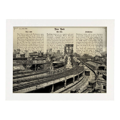 Poster de New York 7. Láminas e ilustraciones de ciudades del mundo y monumentos famosos.-Artwork-Nacnic-A4-Marco Blanco-Nacnic Estudio SL