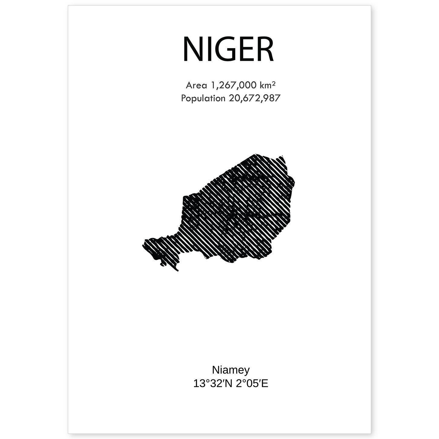 Poster de Niger. Láminas de paises y continentes del mundo.-Artwork-Nacnic-A4-Sin marco-Nacnic Estudio SL