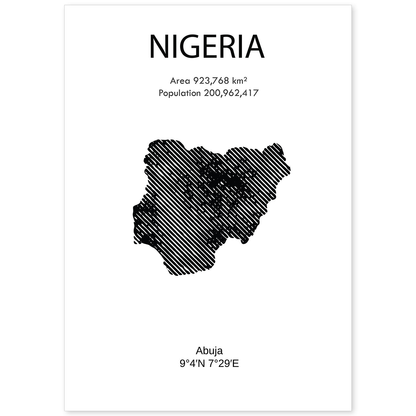 Poster de Nigeria. Láminas de paises y continentes del mundo.-Artwork-Nacnic-A4-Sin marco-Nacnic Estudio SL