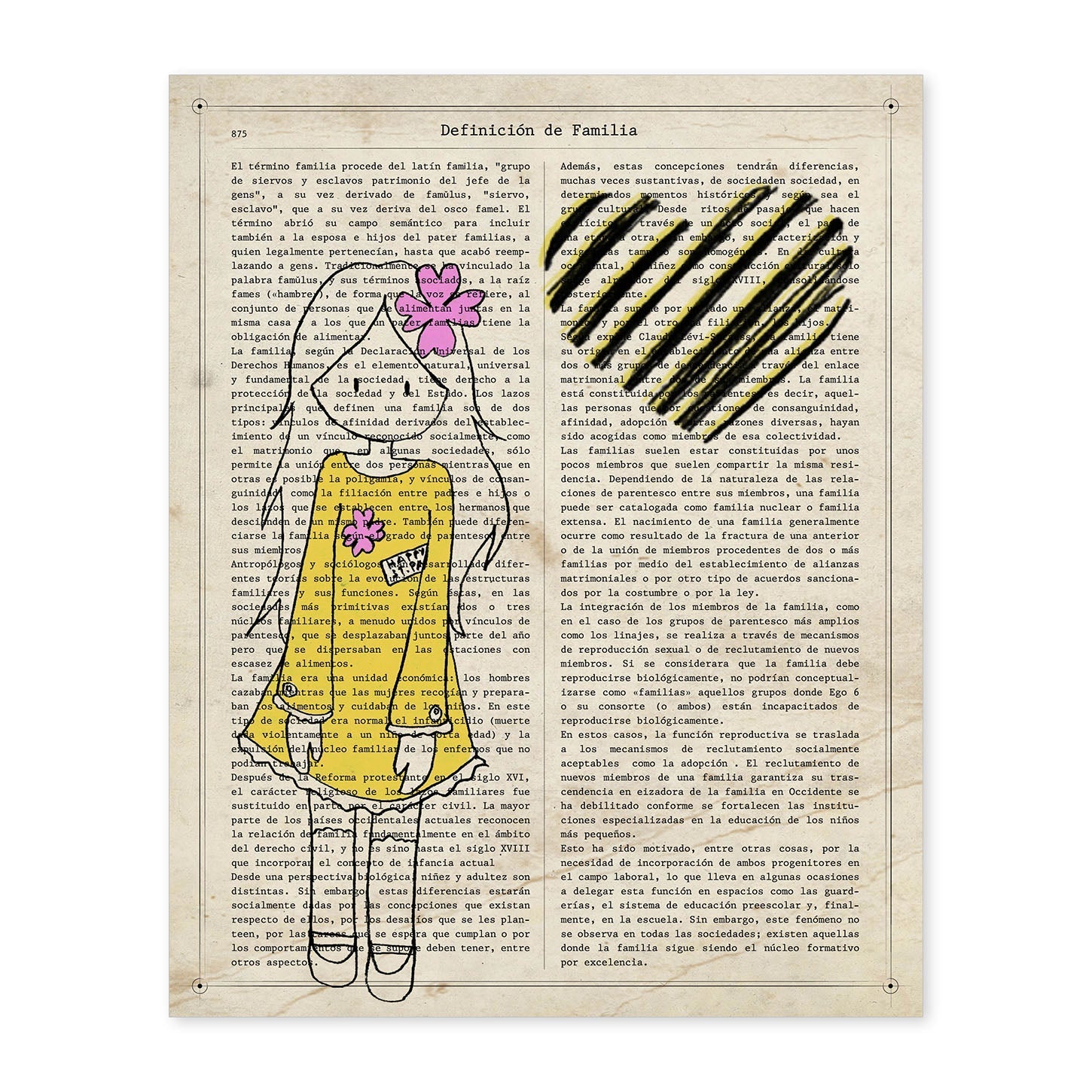 Poster de Niña con vestido amarillo. Lámina para niñas con imágenes de chicas pequeñas.-Artwork-Nacnic-A4-Sin marco-Nacnic Estudio SL