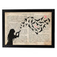 Poster de Niña corazon de pajaros. Lámina para niñas con imágenes de chicas pequeñas.-Artwork-Nacnic-A3-Marco Negro-Nacnic Estudio SL