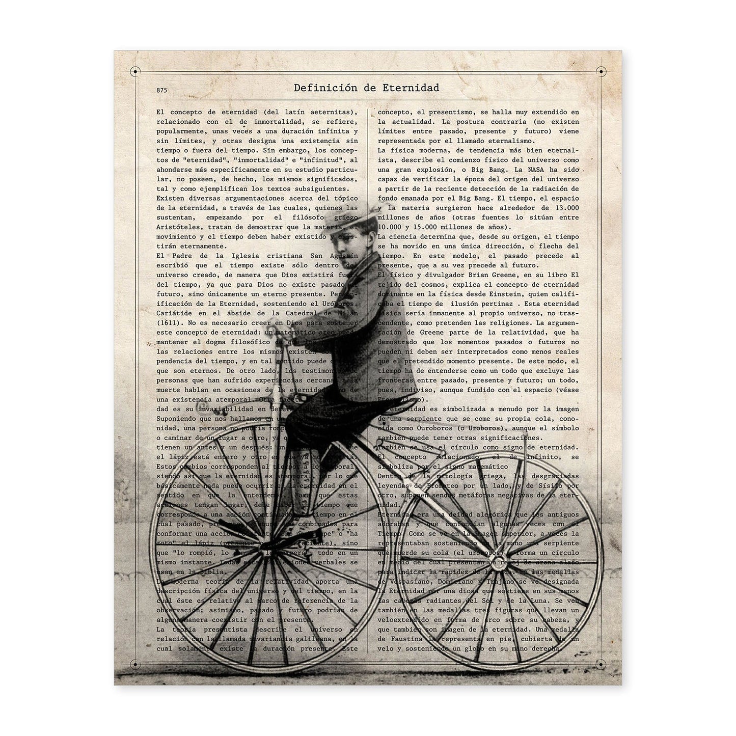 Poster de Niño en bici. Láminas de bicicletas definiciones.-Artwork-Nacnic-A4-Sin marco-Nacnic Estudio SL
