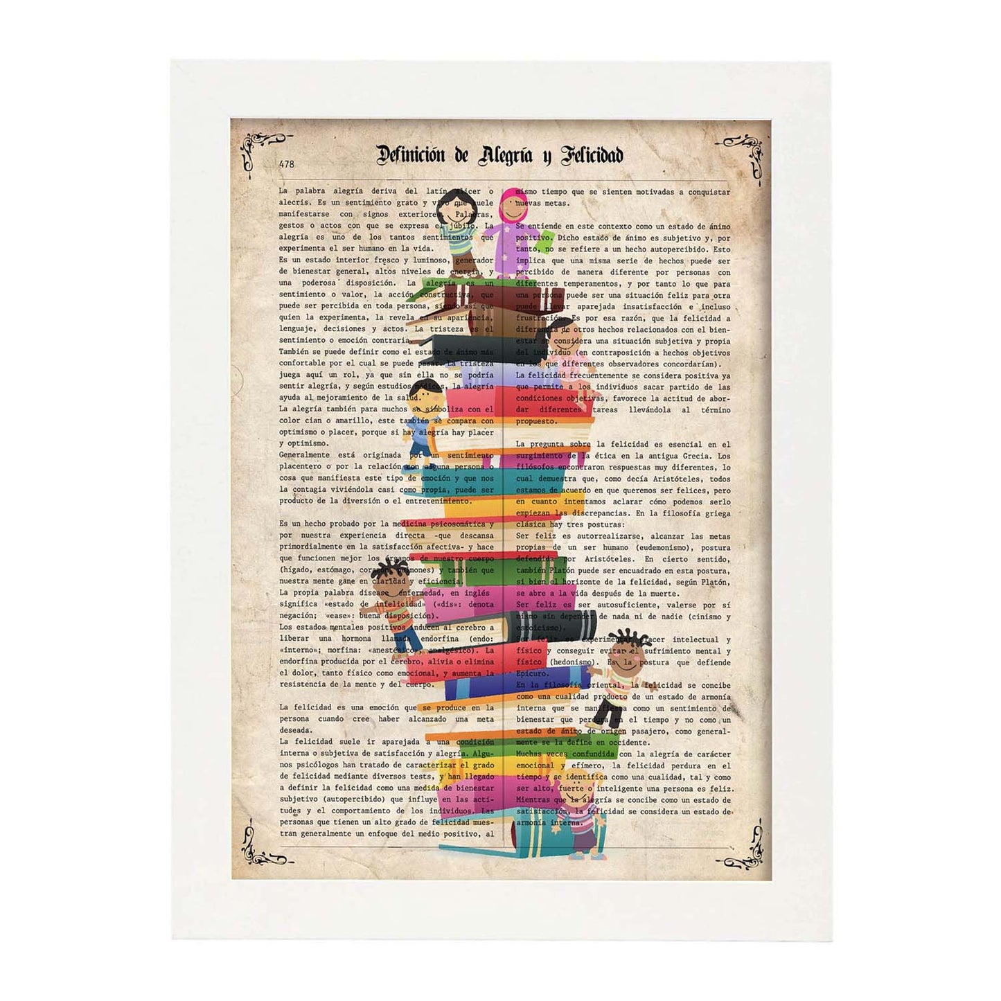 Poster de Niños sobre libros. Láminas coloridas con definiciones. Ilustraciones llenas de color para-Artwork-Nacnic-Nacnic Estudio SL