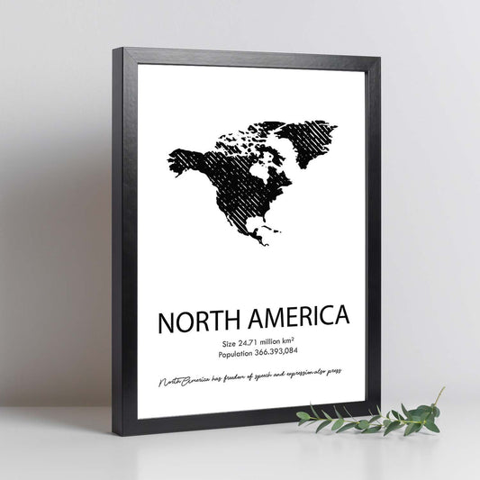 Poster de Norteamérica. Láminas de paises y continentes del mundo.-Artwork-Nacnic-Nacnic Estudio SL