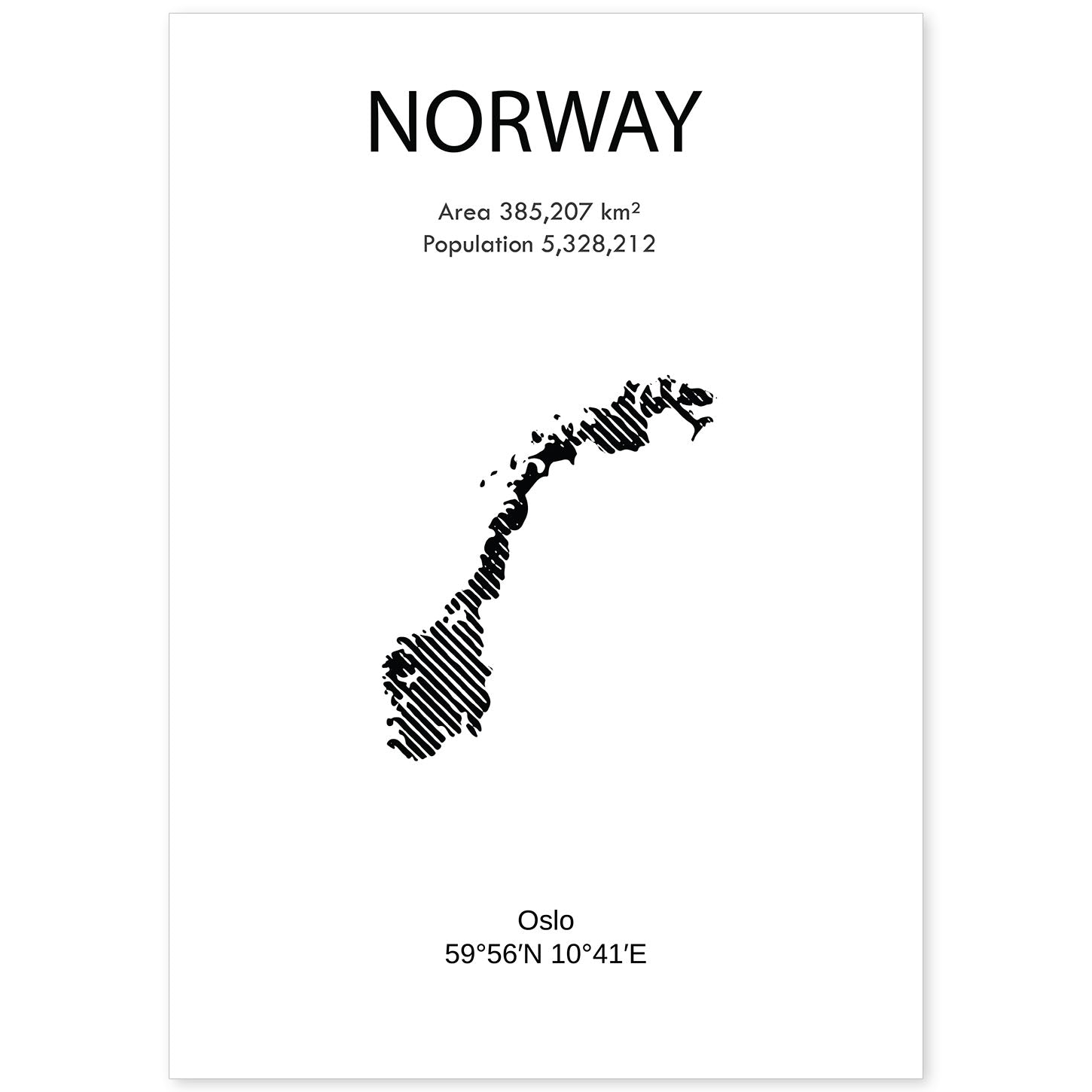 Poster de Noruega. Láminas de paises y continentes del mundo.-Artwork-Nacnic-A4-Sin marco-Nacnic Estudio SL