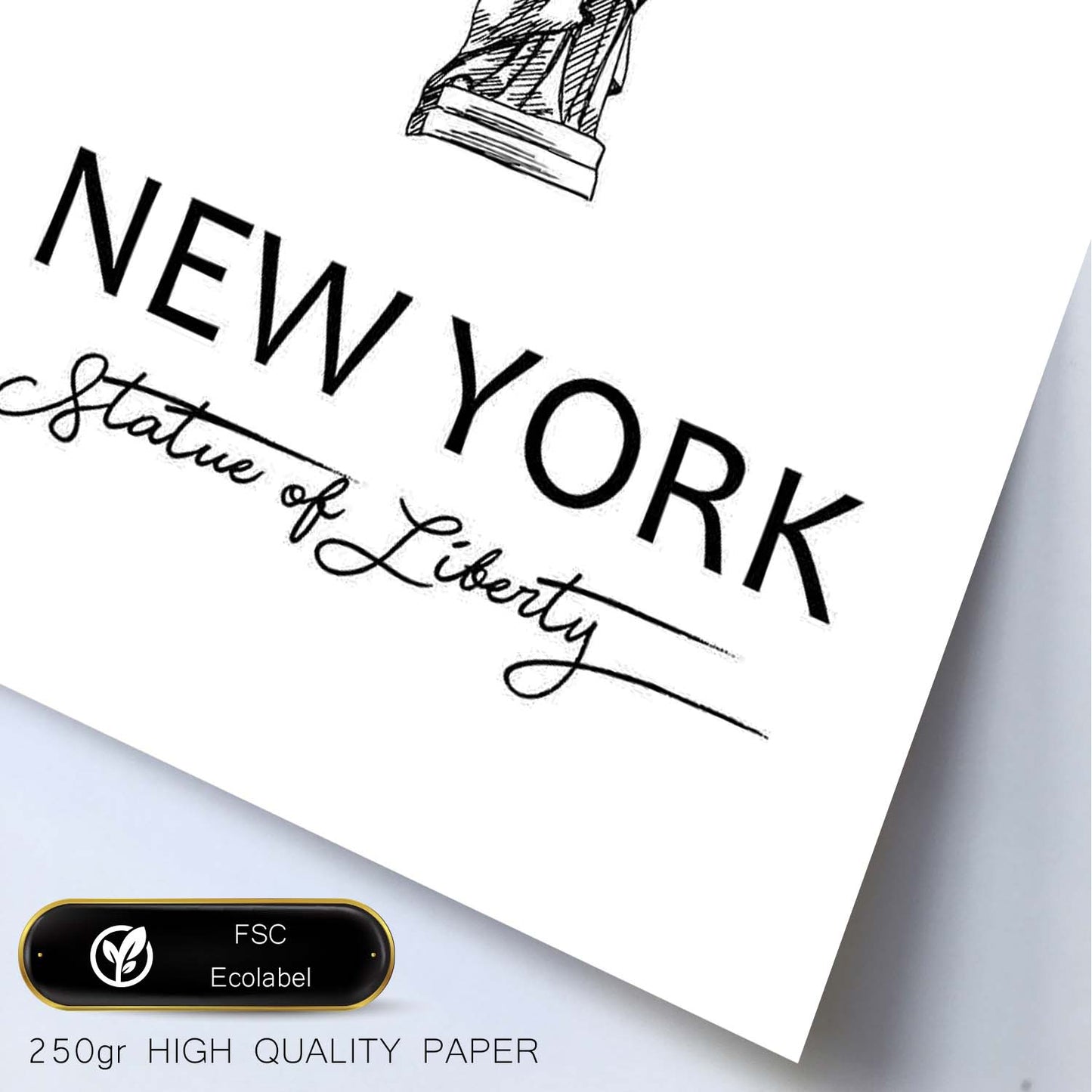 Poster de Nueva York - Estatua de la libertad. Láminas con monumentos de ciudades.-Artwork-Nacnic-Nacnic Estudio SL
